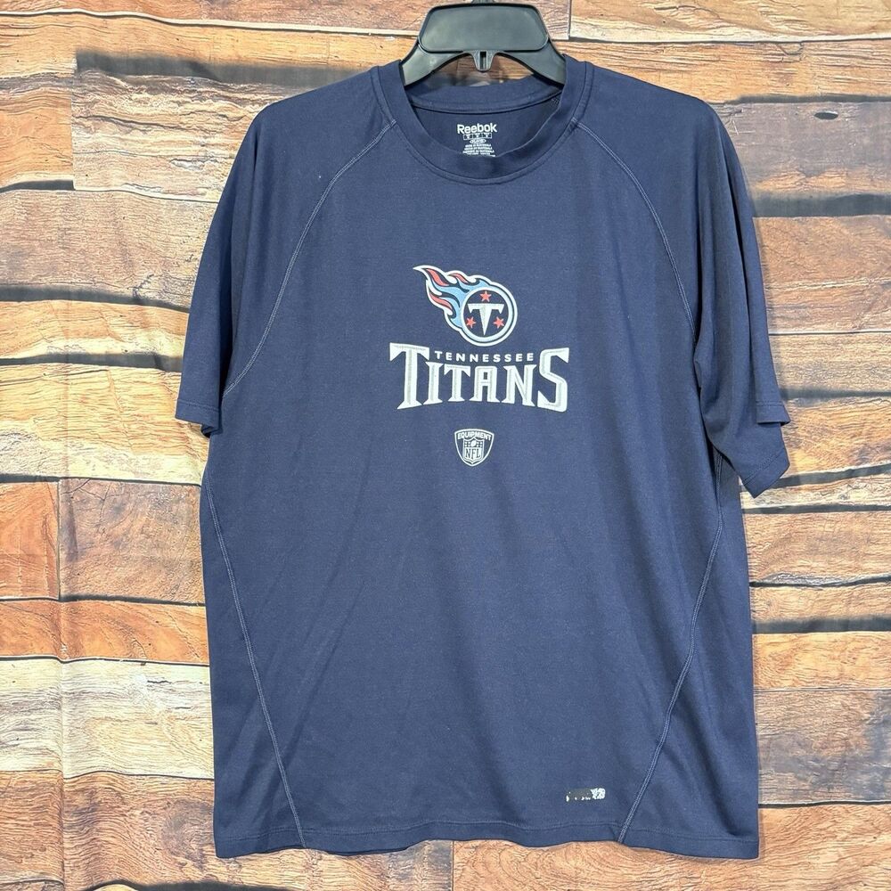 Reebok Tennessee Titans Shirt Mens Medium Navy Blue NFL Play Dry Athletic TShirt